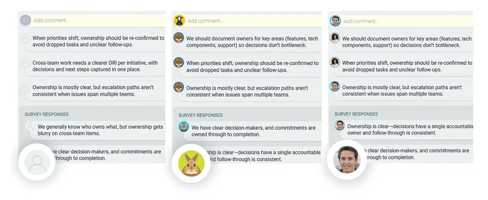 TeamRetro health check set to fully anonymous participation