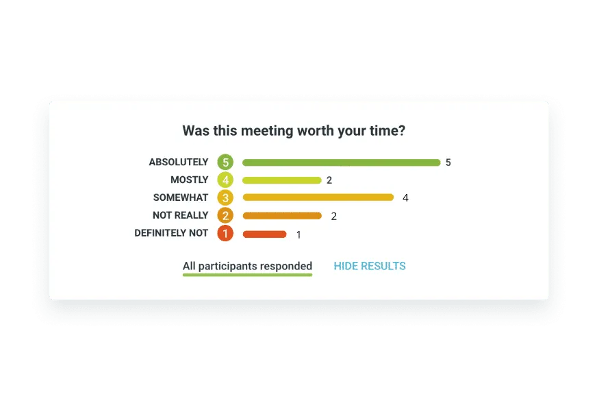 Check-out question collecting quick feedback after a health check in TeamRetro