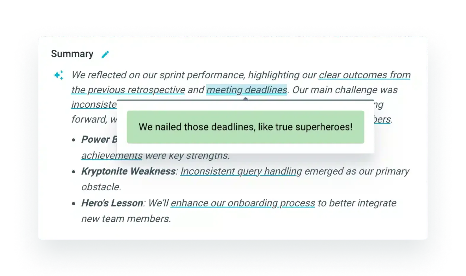 AI-powered retrospective features in TeamRetro