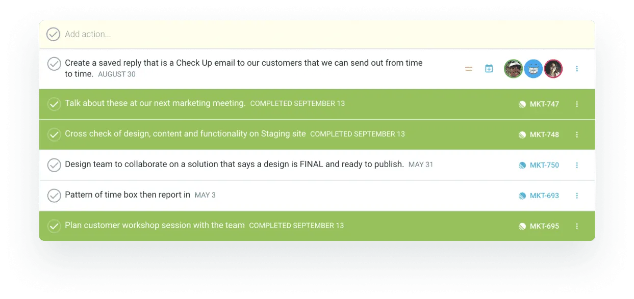 Review of open actions from previous retrospectives in TeamRetro