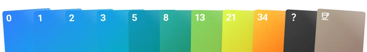 Fibonacci planning poker cards for agile estimation in TeamRetro