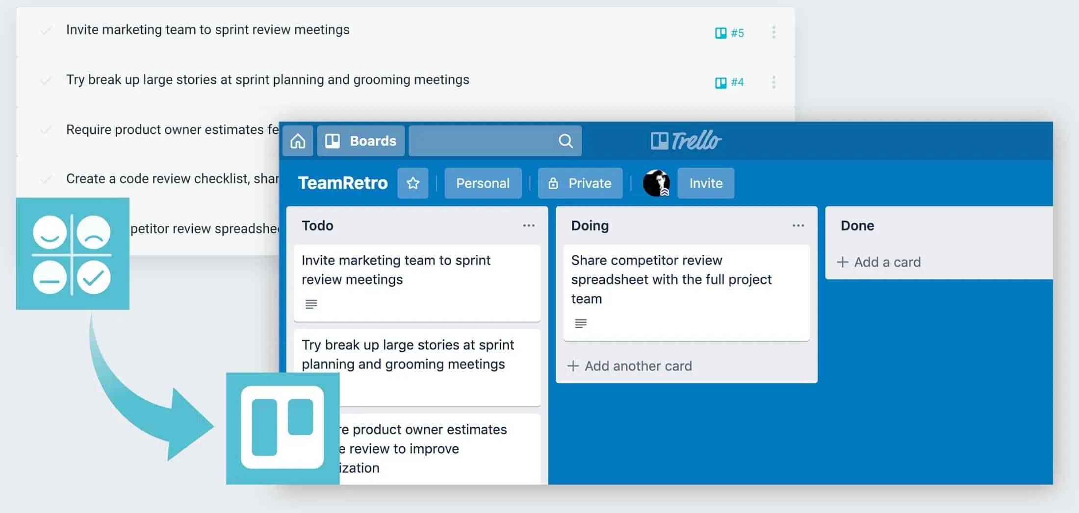 Trello-Retrospektiven