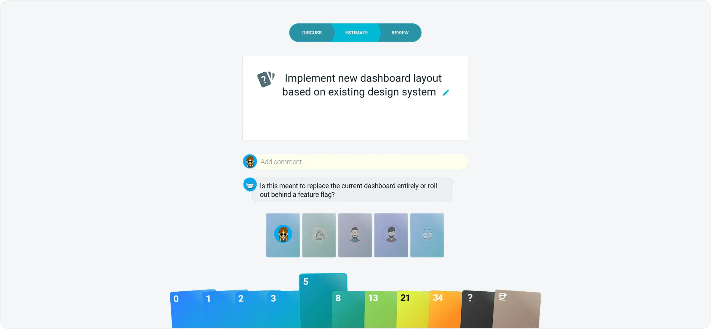 Estimate with planning poker