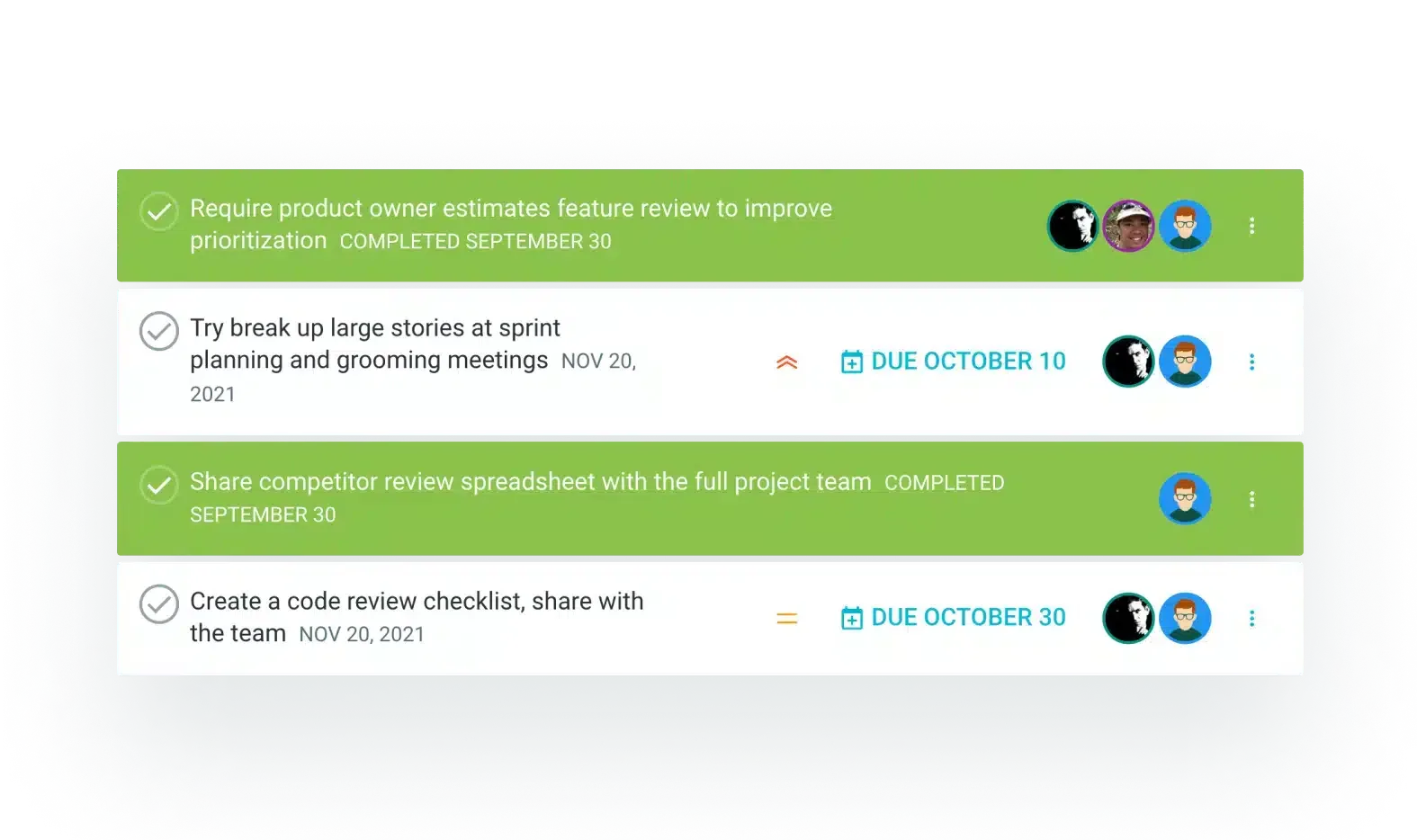 Tracking actions and agreements in TeamRetro