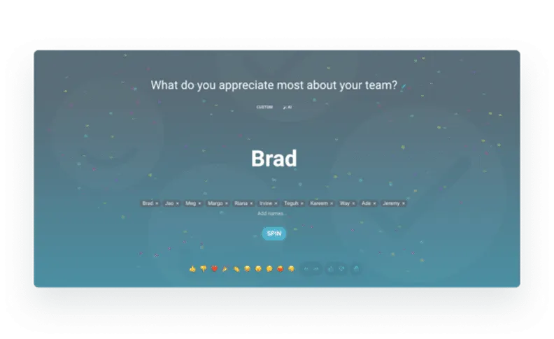 Icebreaker feature for agile retrospectives designed to engage and connect teams