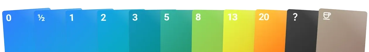 Scrum poker cards for online agile estimation in TeamRetro