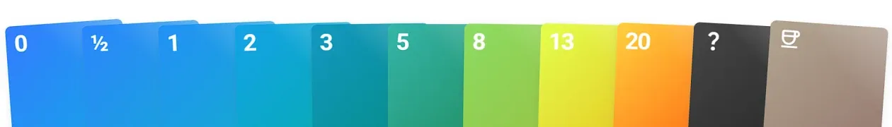 Scrum poker cards for online agile estimation in TeamRetro