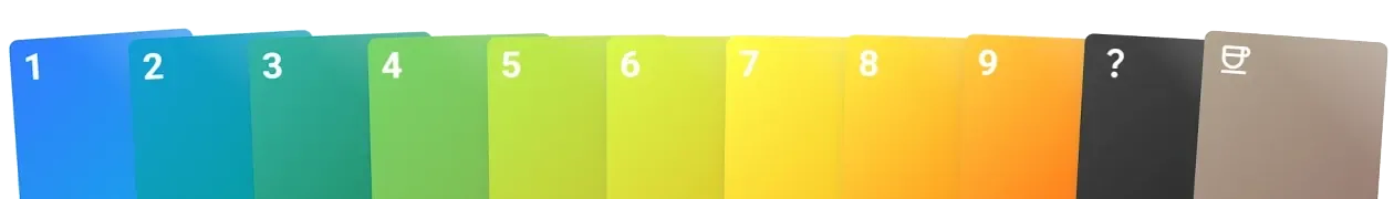Sequential planning poker cards for agile story estimation
