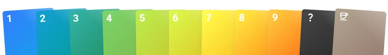 Sequential planning poker cards for agile story estimation