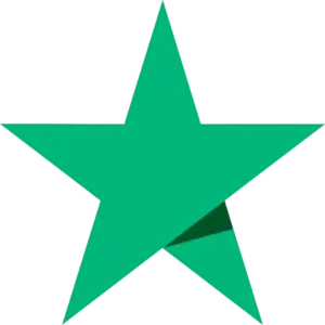 Logotipo da Trustpilot com estrelas verdes destacando as avaliações dos clientes