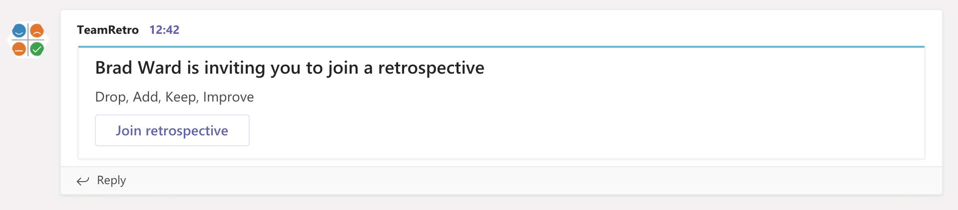 Microsoft Teams Retrospective Invitation