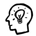 Kopf-Glühbirne-Idee-Symbol