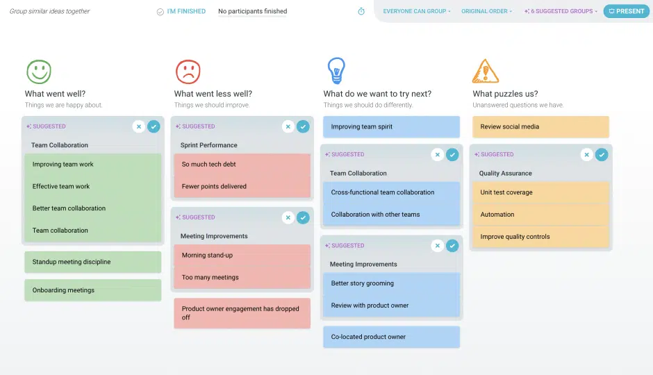 teamretro-from-feedback-to-action-grouping
