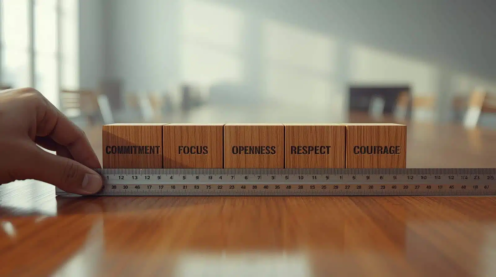 Five core Scrum values of commitment, focus, courage, openness, and respect
