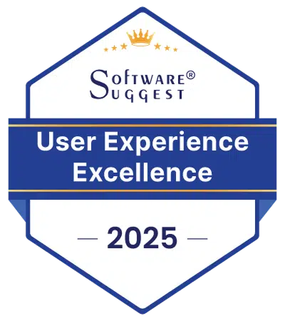SoftwareSuggest 2025 User Experience Excellence Award badge for TeamRetro