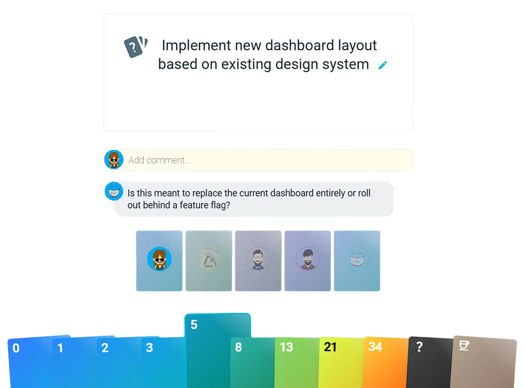 Agile estimation board in TeamRetro to estimate work with confidence